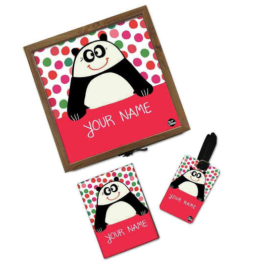 Personalised Passport Holder For Kids  - Cute Panda Nutcase