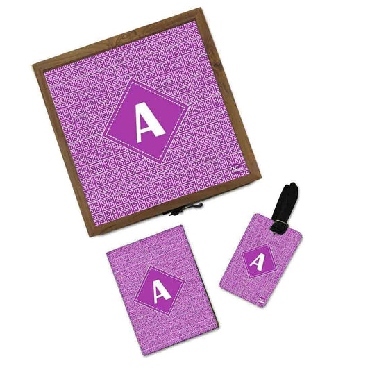 Personalized Passport Cover With Name - Purple Pattern Nutcase