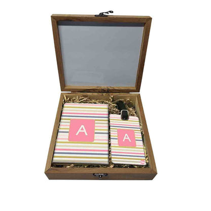 Personalised Passport Holder - Pink Strips Nutcase