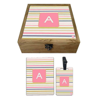 Personalised Passport Holder - Pink Strips Nutcase