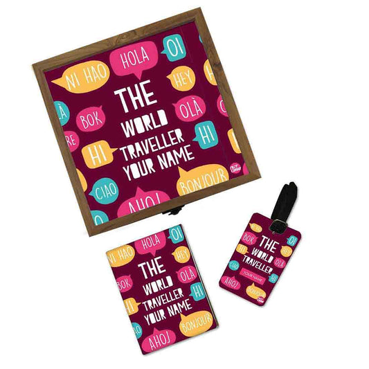 Personalized Passport Cover Combo - The World Traveller Nutcase