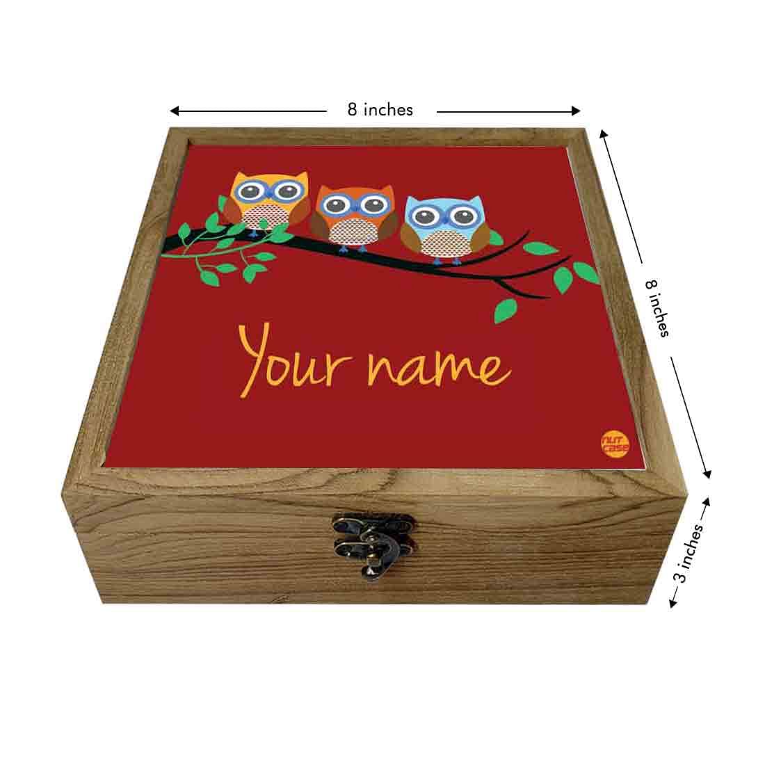 Personalized Passport Cover Combo - Small Owls Red Nutcase