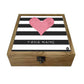 Customized Travel Organizer  - Pink Heart Black Strips Nutcase