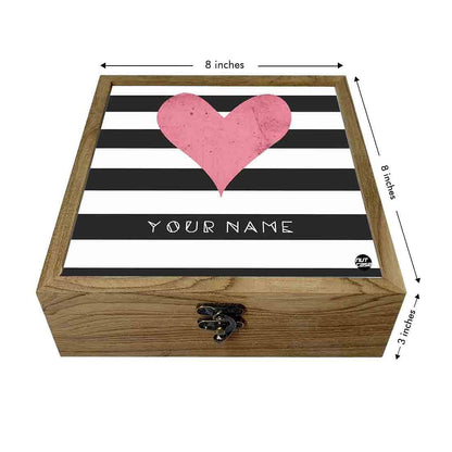 Customized Travel Organizer  - Pink Heart Black Strips Nutcase