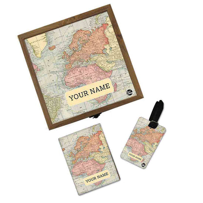 Personalised Passport Holder - Vintage Map Nutcase