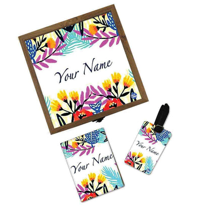 Personalised Passport Holder For Women- Colorful Floral Nutcase