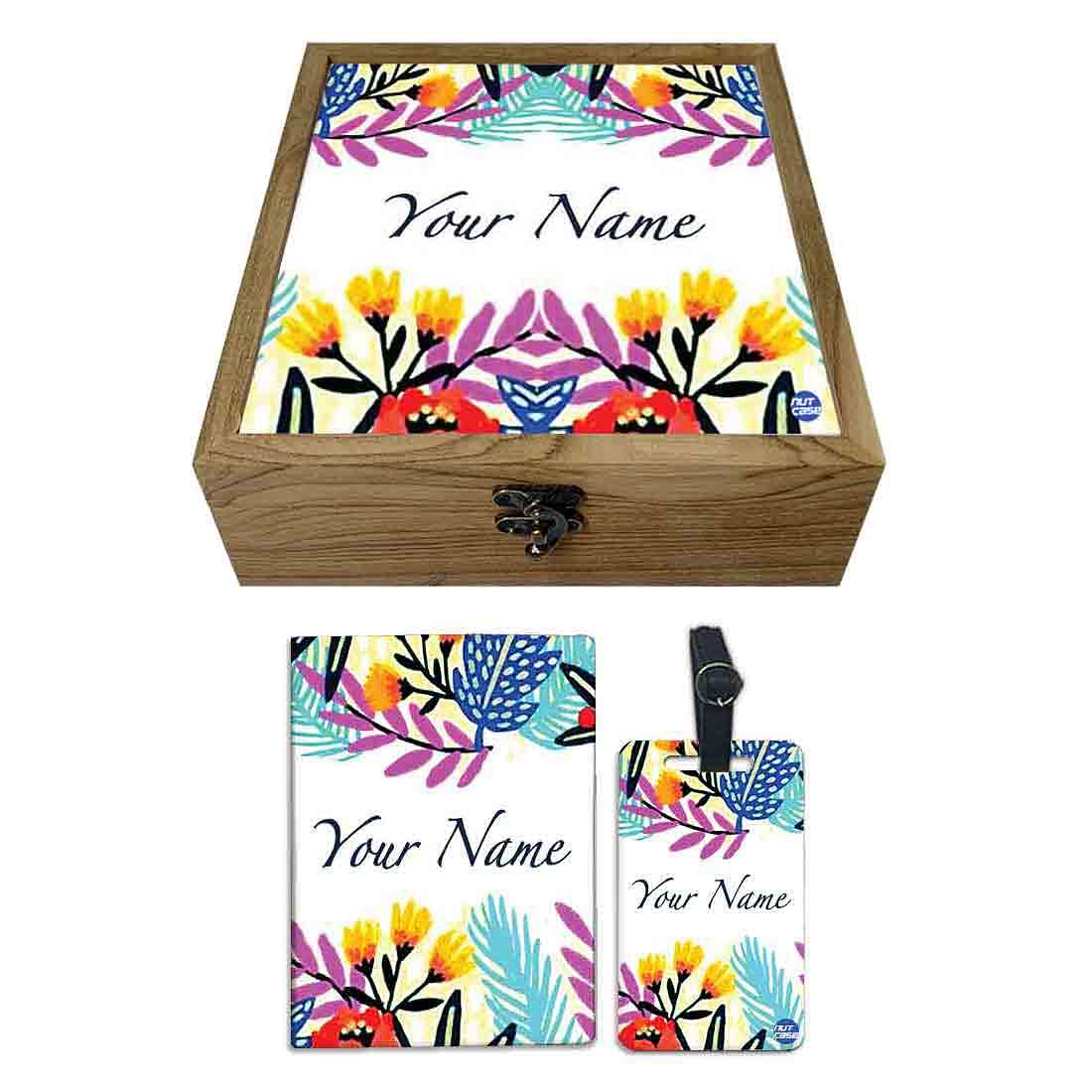 Personalised Passport Holder For Women- Colorful Floral Nutcase