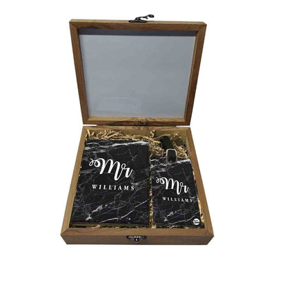 Customized Passport Cover For Couples Travel Gift - Mr Black Marble Nutcase