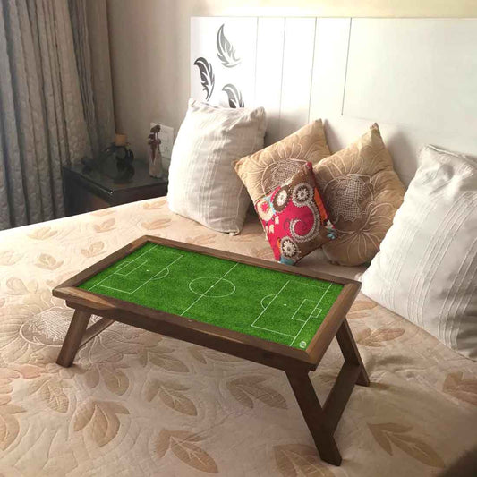 Designer Bed Breakfast Folding Laptop Table for Home - Football Pitch Nutcase