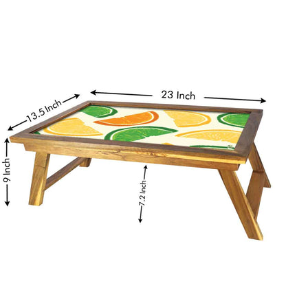 Designer Lapdesk Breakfast Tray Wood Study Desk for Home - Colorful Lemon Nutcase