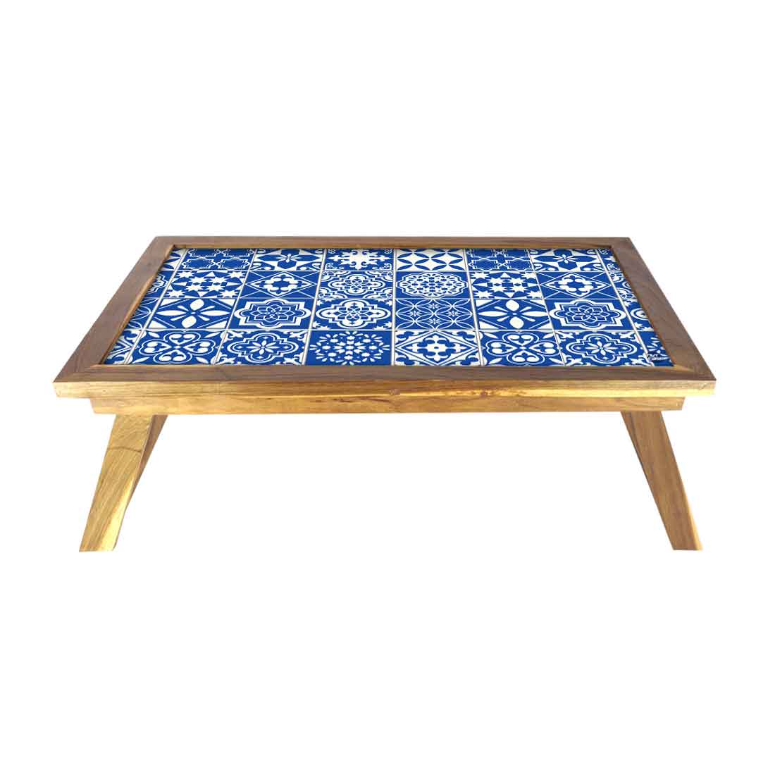 Designer Lapdesk Breakfast in Bed Desk Foldable Wooden Study Desk - Azulejo Nutcase