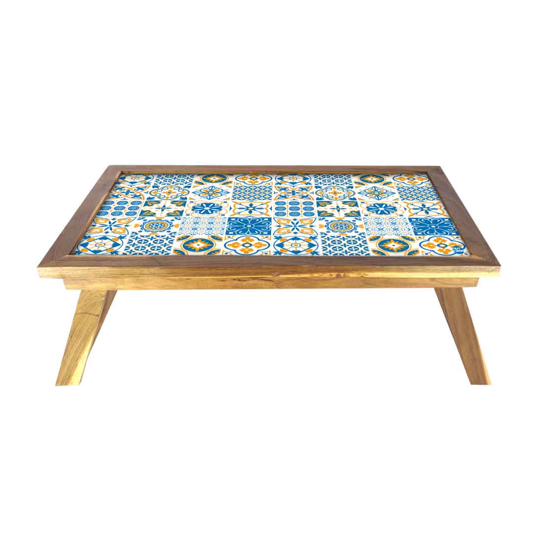 Designer Lapdesk Folding Breakfast in Bed Tray Wooden  - Azulejos Portuguese Nutcase
