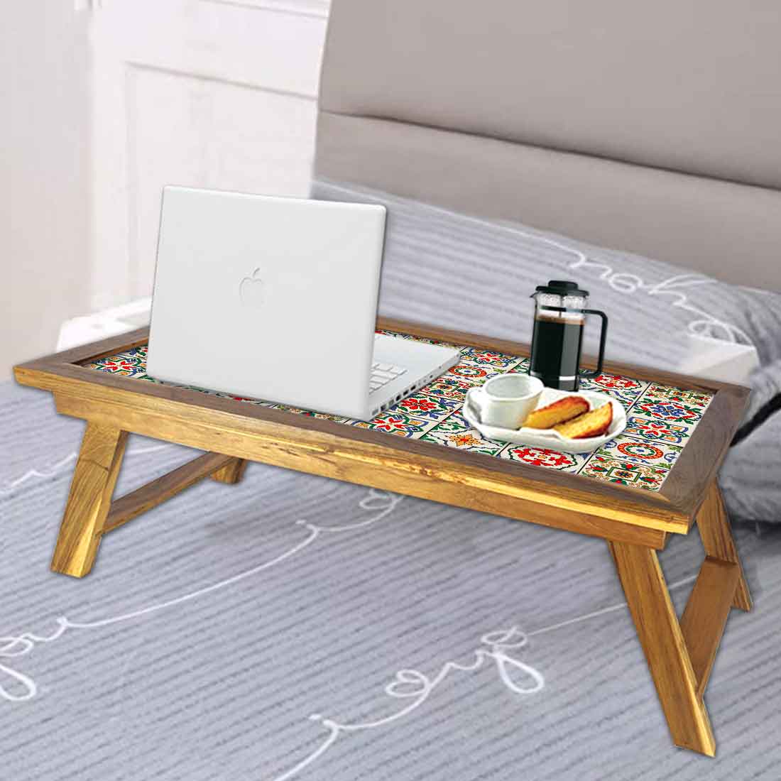 Designer Lapdesk Tray Table for Breakfast in Bed Study Desk - Mexican Style Nutcase