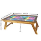 Nutcase Designer Lapdesk Breakfast Bed Table-Foldable Teak Wooden Study Desk - Colorful Pineapple Nutcase