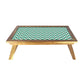 Nutcase Designer Lapdesk Breakfast Bed Table-Foldable Teak Wooden Study Desk - Green Strips Nutcase