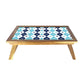Nutcase Designer Lapdesk Breakfast Bed Table-Foldable Teak Wooden Study Desk - Blue Plaids Nutcase