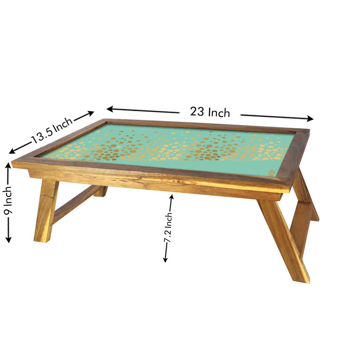 Nutcase Designer Breakfast Table Teak Wooden Study Desk - Golden Dots Nutcase