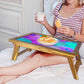 Nutcase Designer Small Table for Breakfast in Bed Teak Wooden Study Desk - Blue Watercolor Nutcase