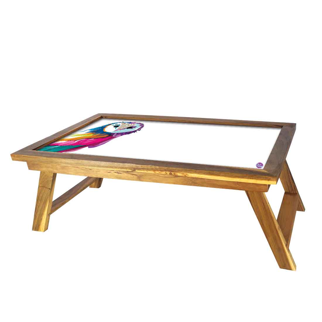 Nutcase Designer Lapdesk Breakfast Bed Table-Foldable Teak Wooden Study Desk - Owl Nutcase