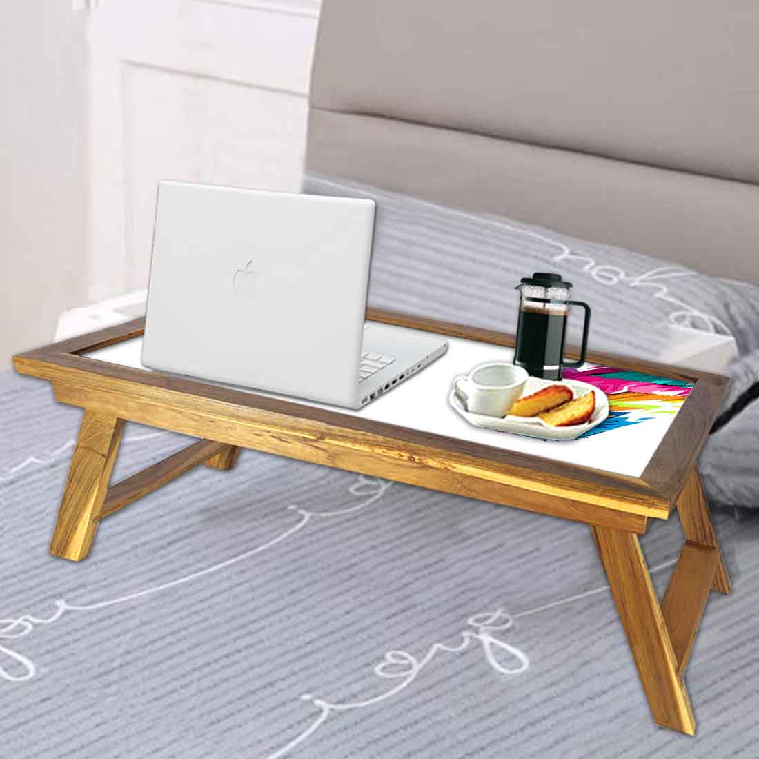 Nutcase Designer Lapdesk Breakfast Bed Table-Foldable Teak Wooden Study Desk - Owl Nutcase