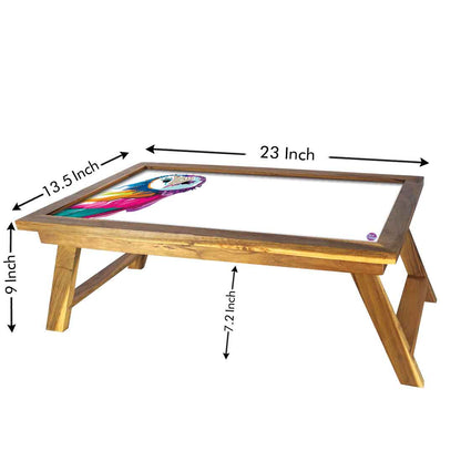 Nutcase Designer Lapdesk Breakfast Bed Table-Foldable Teak Wooden Study Desk - Owl Nutcase