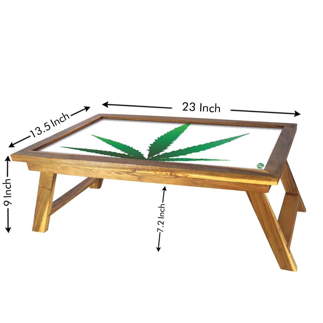 Nutcase Designer Lapdesk Breakfast Bed Table-Foldable Teak Wooden Study Desk - Green Leaf Nutcase