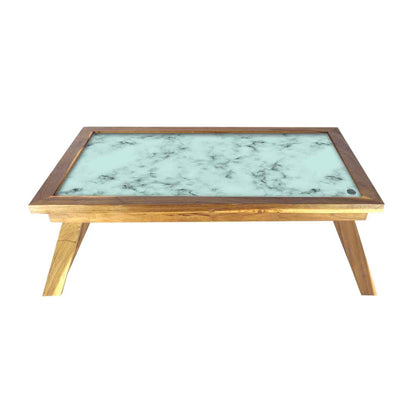 Nutcase Designer Tray Table for Breakfast in Bed Study Desk - Digital Print NOT Real Marble -Green Color Designer Marble Pastel Nutcase