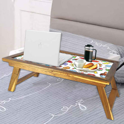 Nutcase Designer Tray to Serve Breakfast in Bed Teak Wooden Study Desk - Beauty Diamond Nutcase