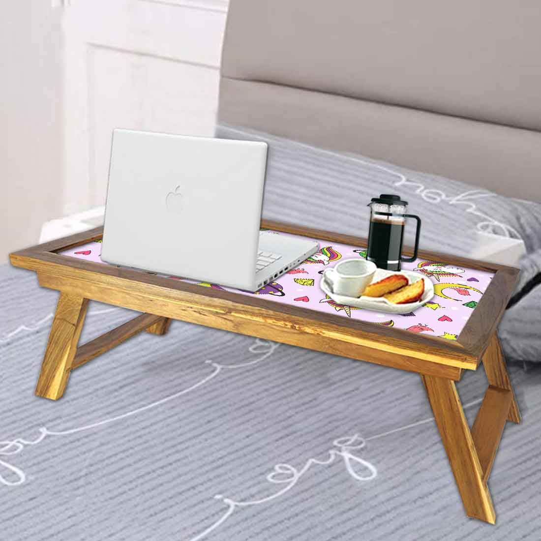 Designer Lapdesk Breakfast Bed Table-Study Desk for Kids - Unicorn Love Nutcase