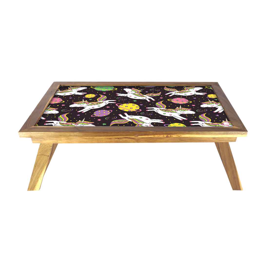 Folding Designer Wooden Breakfast Table for Children - Unicorn Space Nutcase