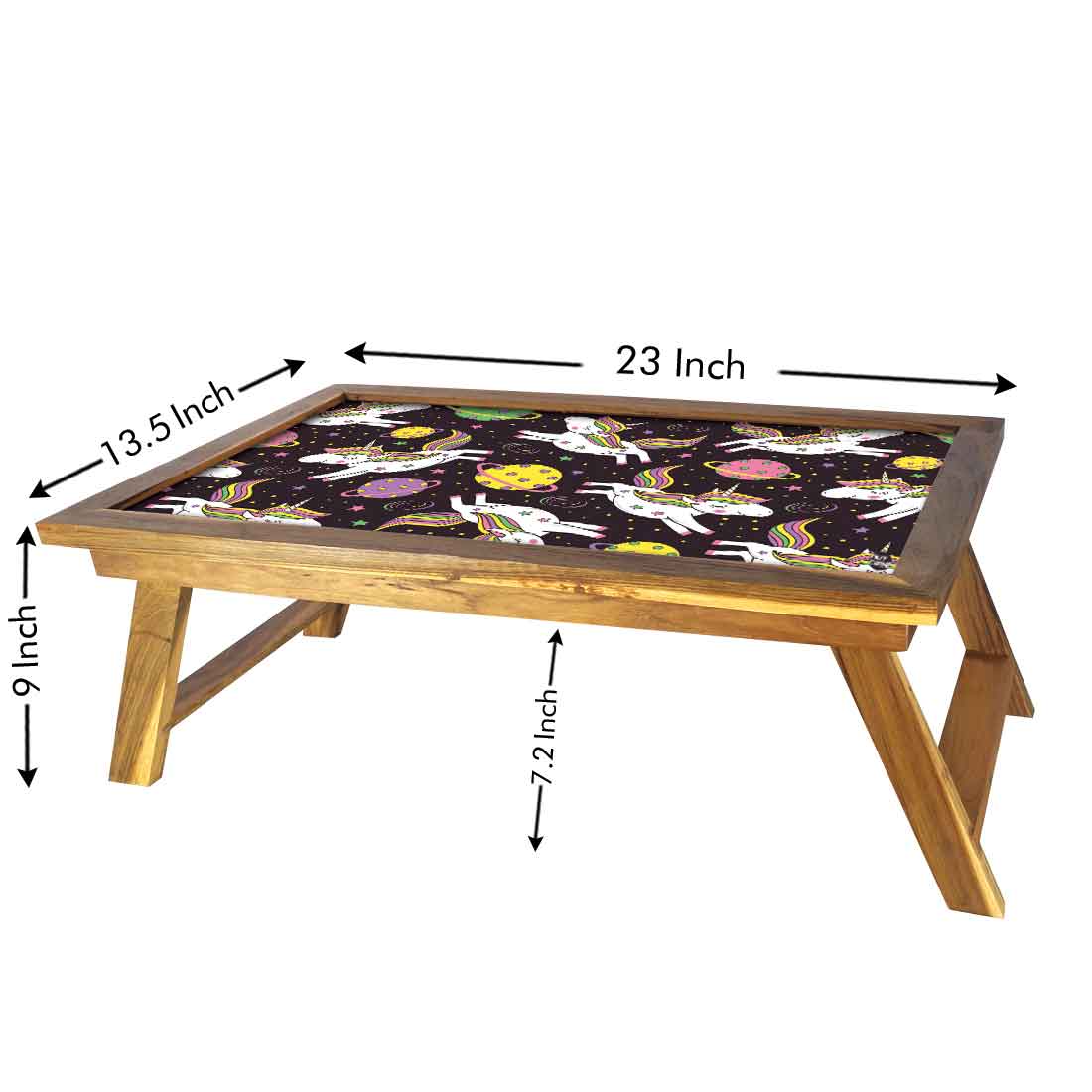 Folding Designer Wooden Breakfast Table for Children - Unicorn Space Nutcase