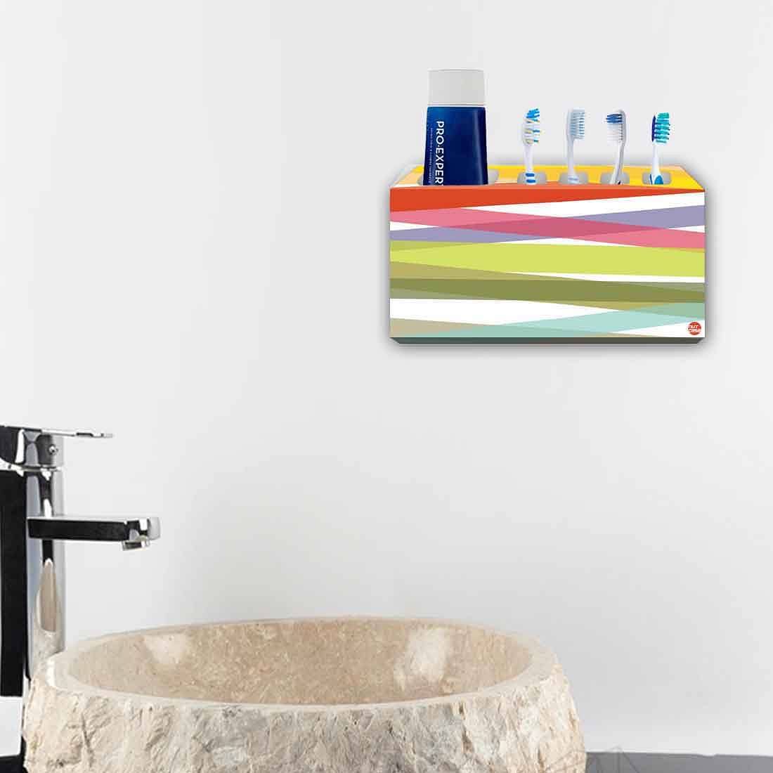 Toothbrush Holder Wall Mounted -Coloreful Strips Nutcase