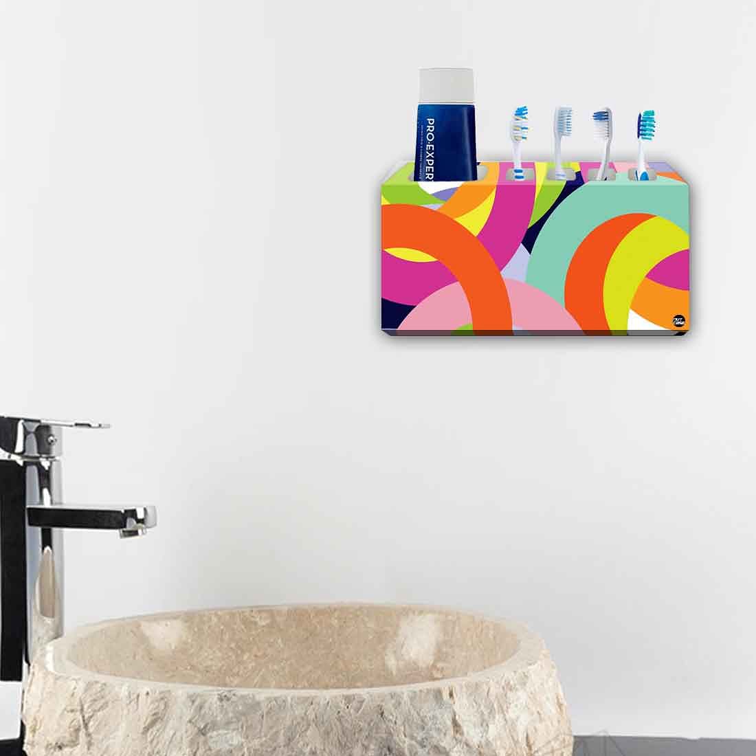 Toothbrush Holder Wall Mounted -Coloreful Rings Nutcase