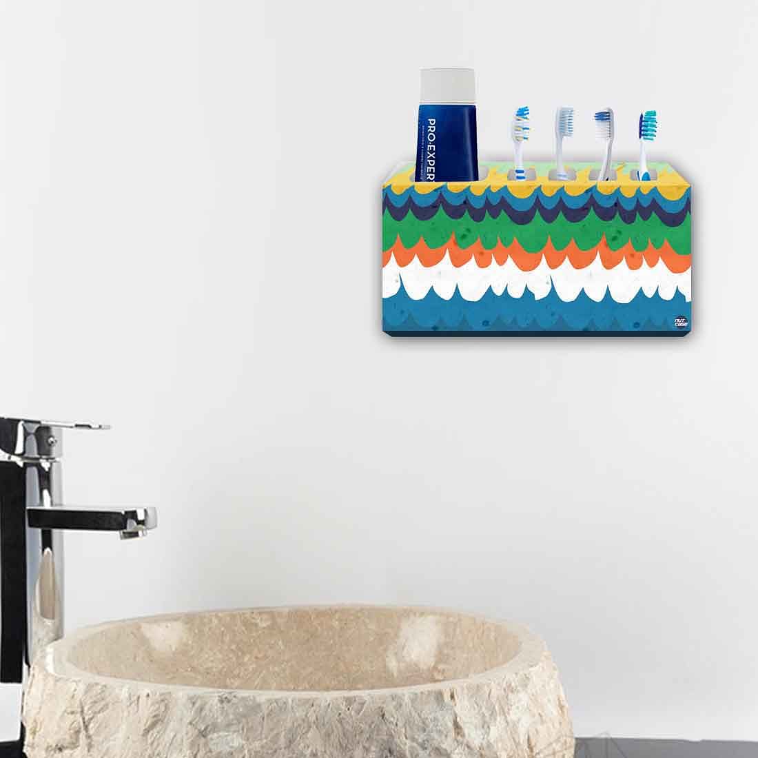 Toothbrush Holder Wall Mounted -Colorful Waves Nutcase