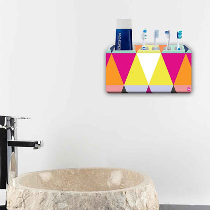 Toothbrush Holder Wall Mounted -Coloreful Triangles Nutcase