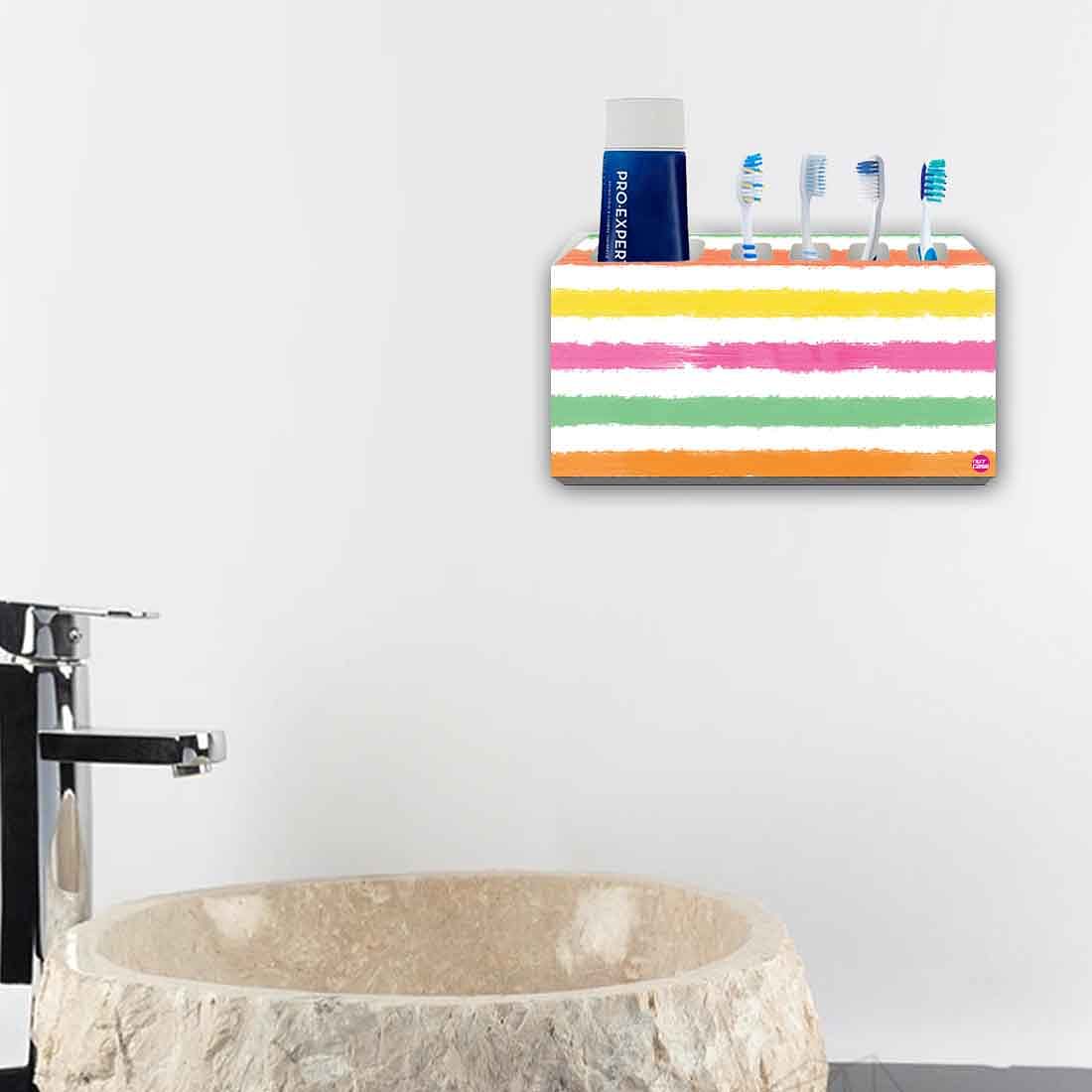 Toothbrush Holder Wall Mounted -Colorful Lines Nutcase