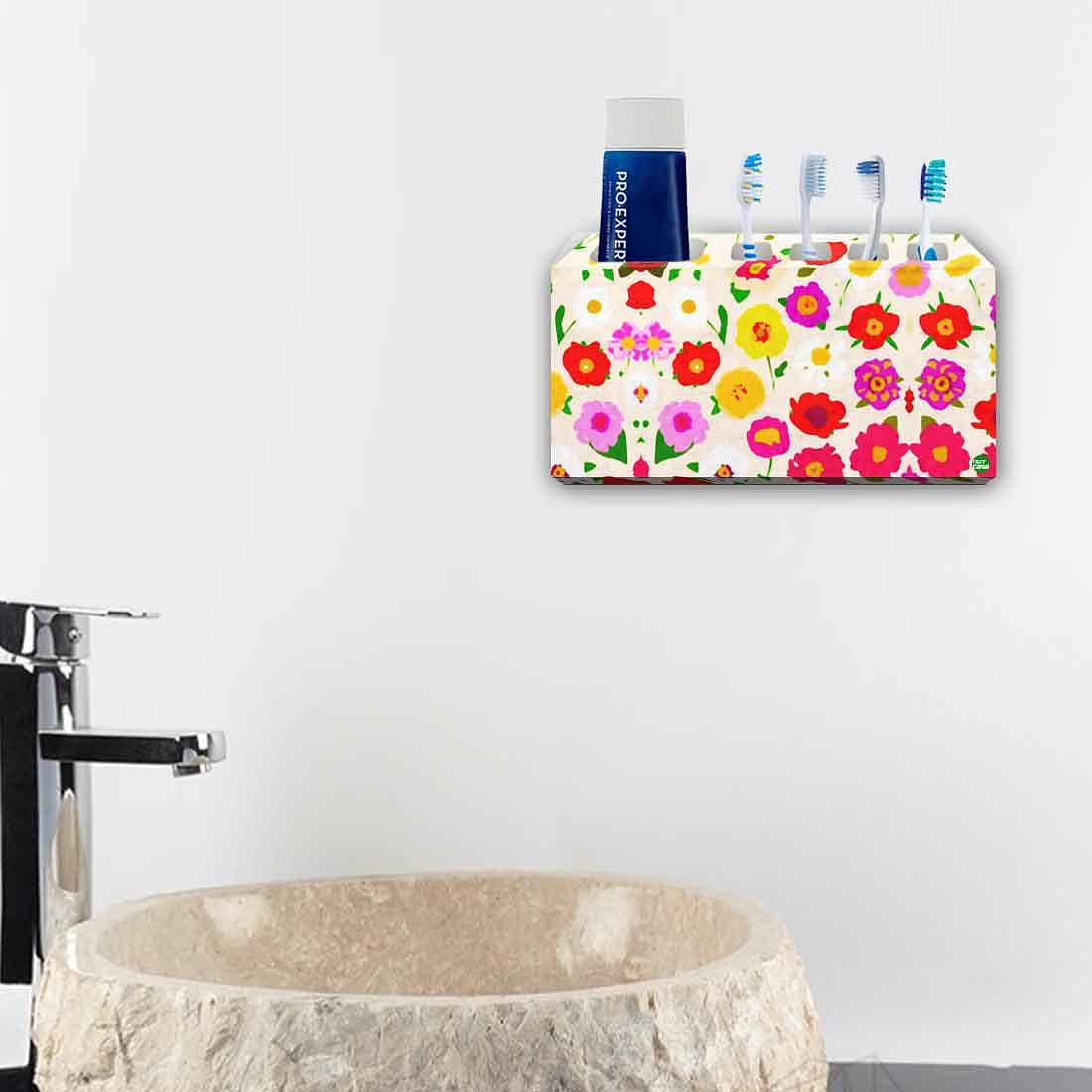 Toothbrush Holder Wall Mounted -Pretty Little Flowers Nutcase