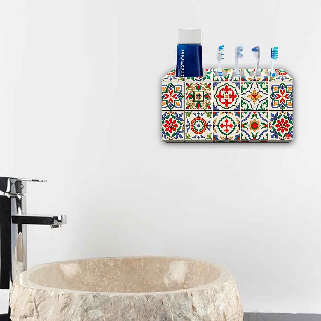 Toothbrush Holder Wall Mounted -Talavera Mexican Style Nutcase