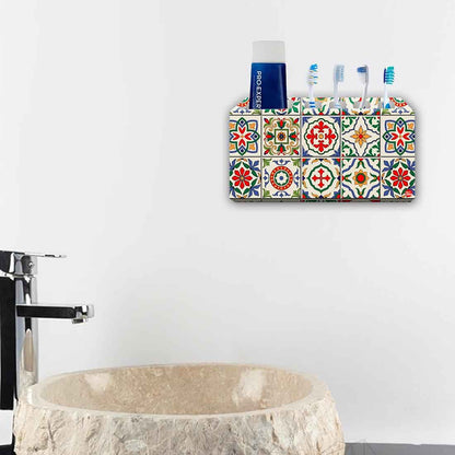 Toothbrush Holder Wall Mounted -Talavera Mexican Style Nutcase