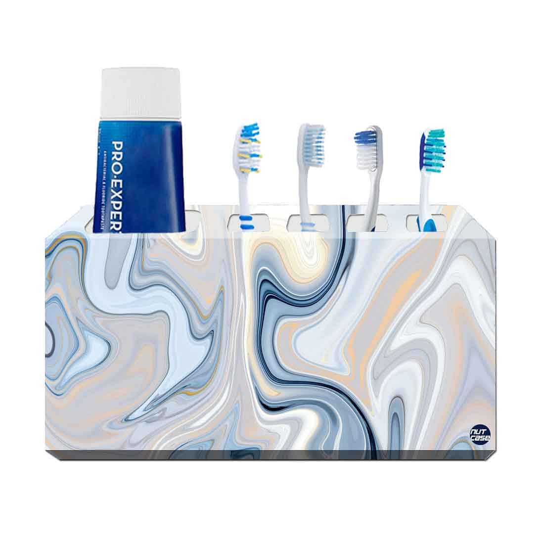 Toothbrush Holder Wall Mounted -Blue Swirls Nutcase