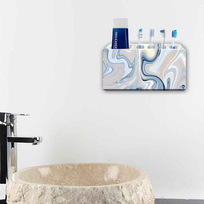 Toothbrush Holder Wall Mounted -Blue Swirls Nutcase