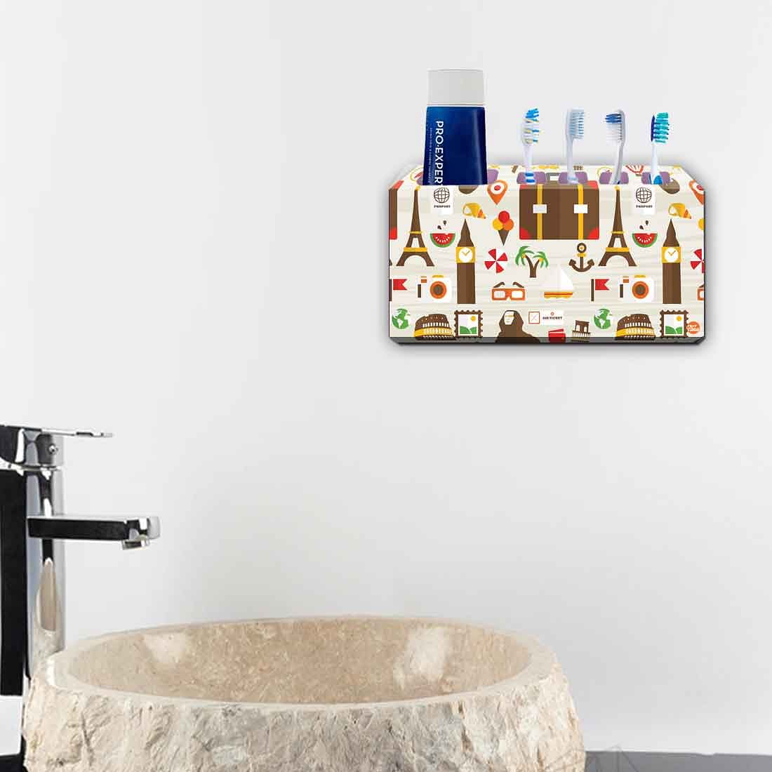 Toothbrush Holder Wall Mounted -Jet Set Travel Nutcase