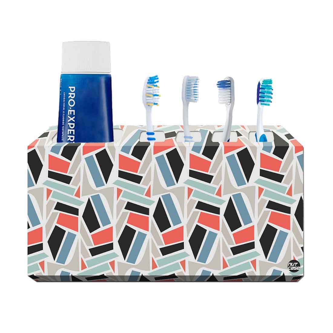 Toothbrush Holder Wall Mounted -Pastel Patterns Nutcase