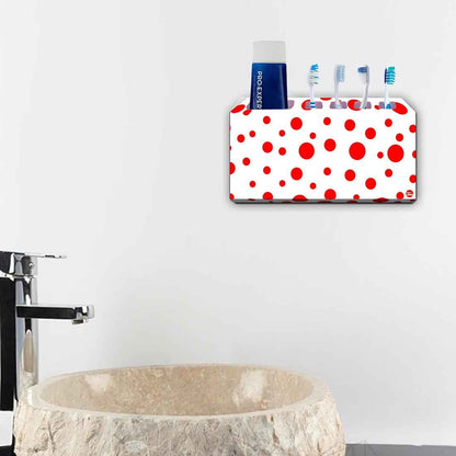 Toothbrush Holder Wall Mounted -Red Dots Nutcase