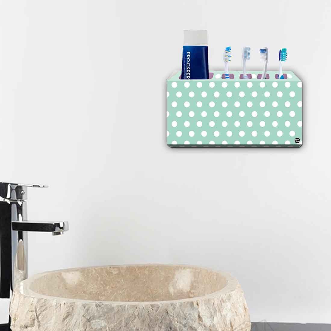 Toothbrush Holder Wall Mounted -Dots White Nutcase