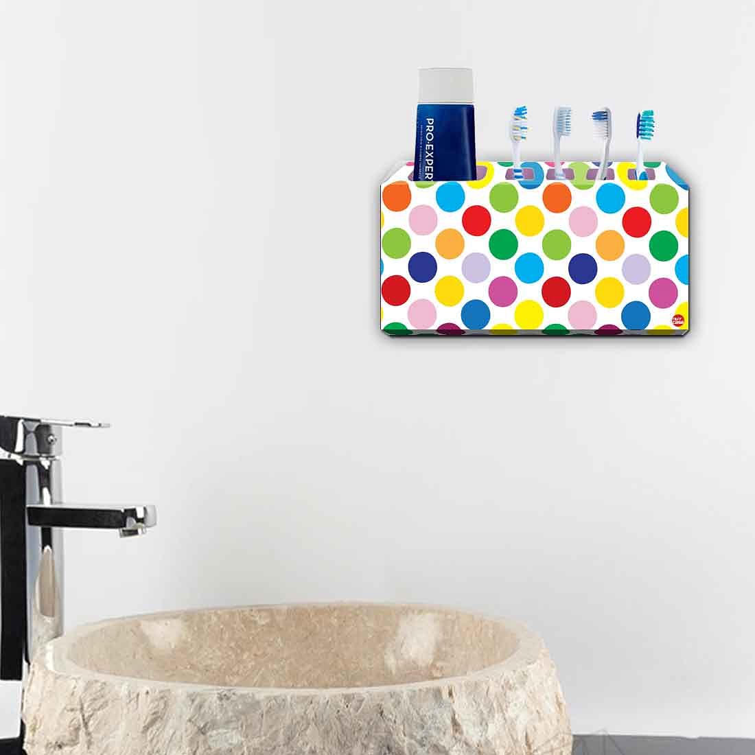 Toothbrush Holder Wall Mounted -Colorful Dots Nutcase