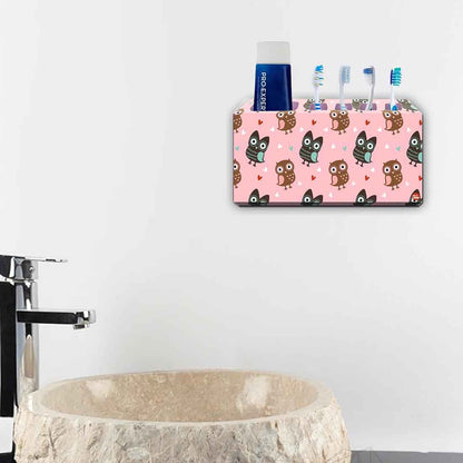 Toothbrush Holder Wall Mounted -Owls Everywhere Nutcase