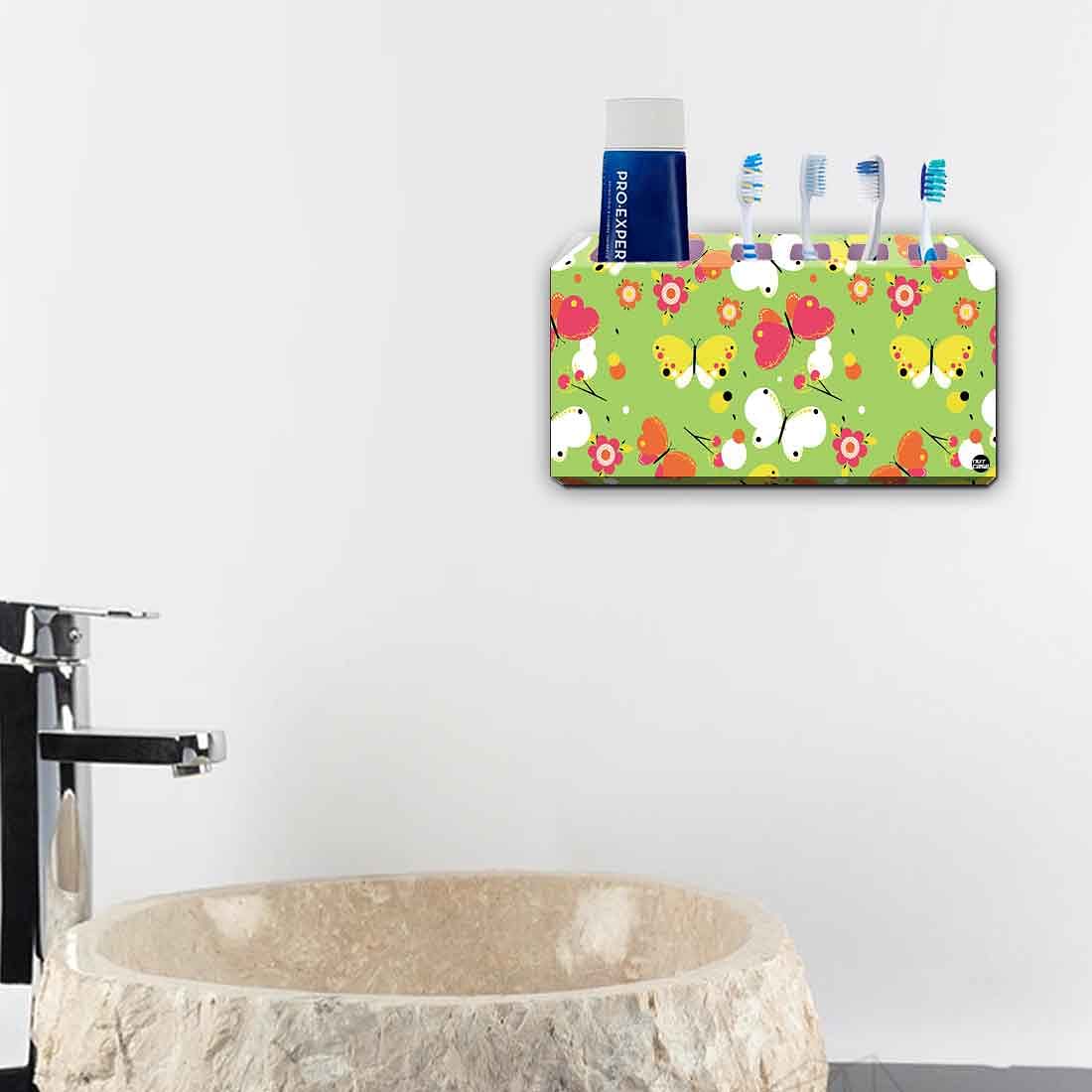 Toothbrush Holder Wall Mounted -Green Butterfly Nutcase