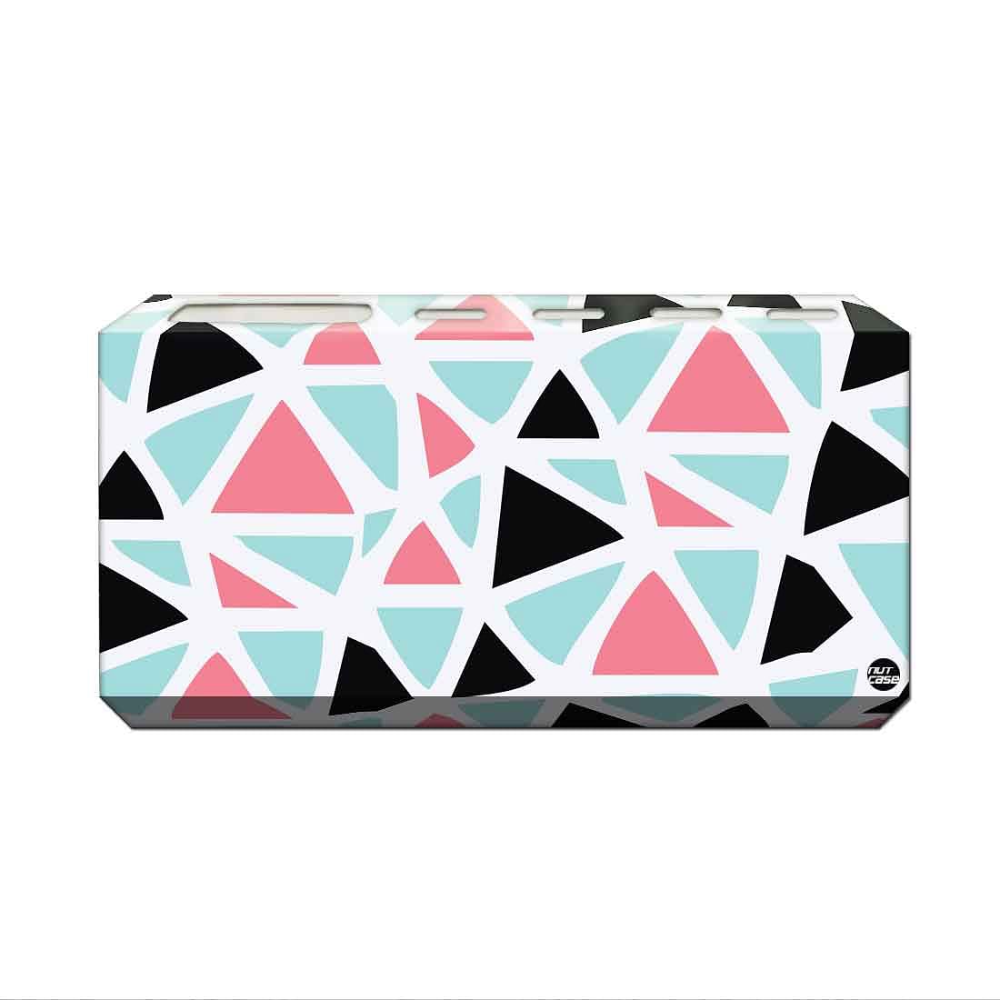 Toothbrush Holder Wall Mounted -Triangles Pattern Black and Pink Nutcase