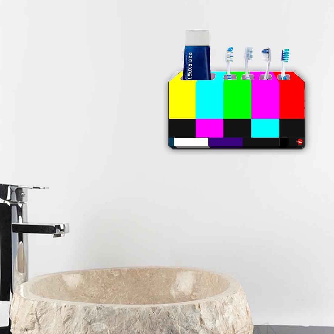 Toothbrush Holder Wall Mounted -NTSC TV Test Card Nutcase